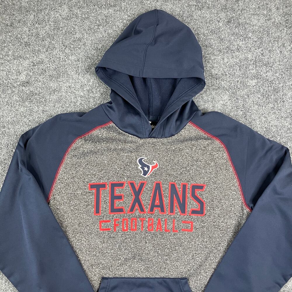 Fanatics Hoodie Mens L Houston‎ Texans NFL Pullover Blue Gray Fleece Sweatshirt